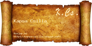 Kapsa Csilla névjegykártya