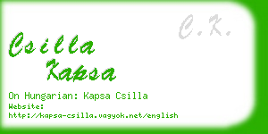 csilla kapsa business card
